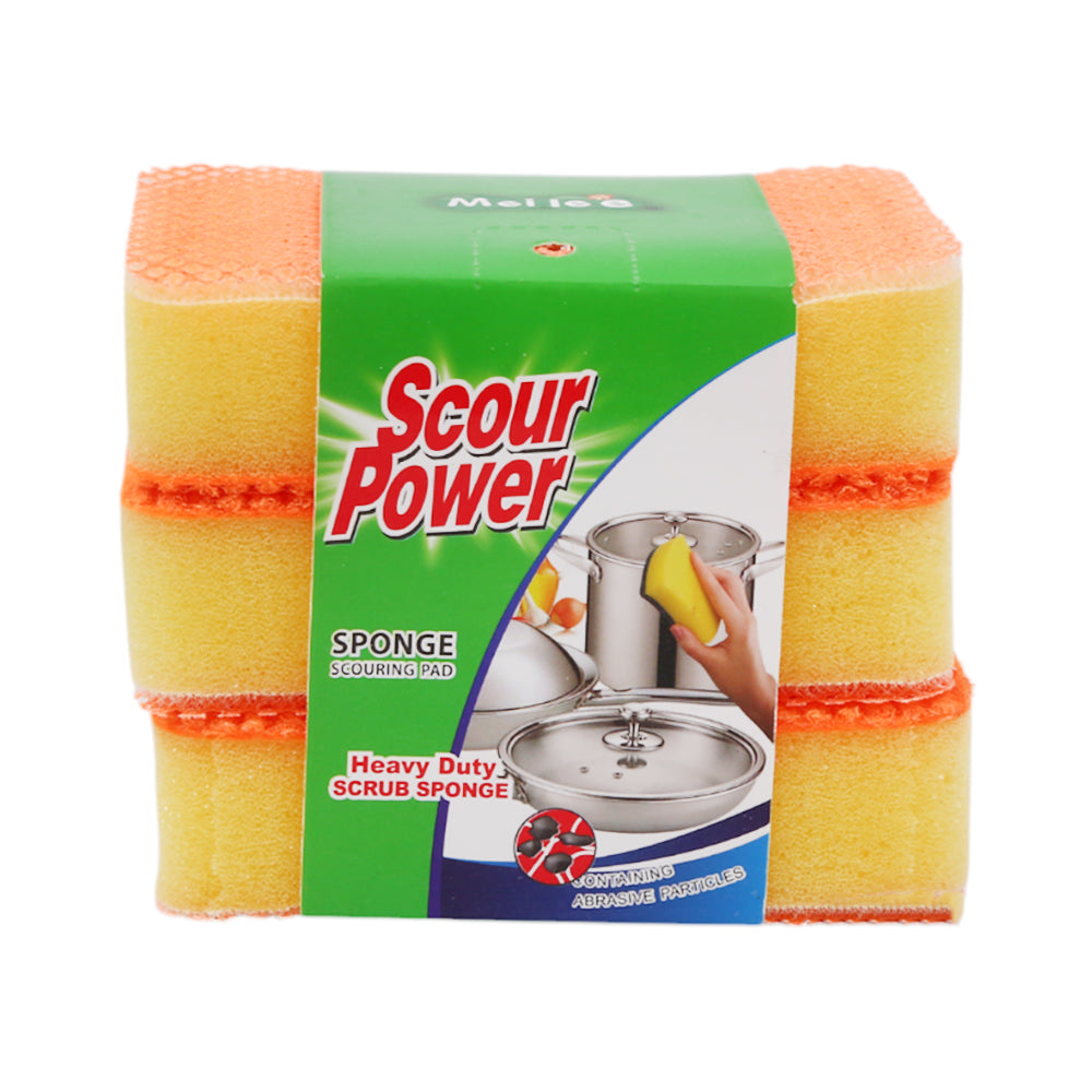 SCOUR POWER SPONGE 3PC DOTTED RECTANGULAR IR 100424/G1-2 Default Title - MamasJan Grocery Nonfood