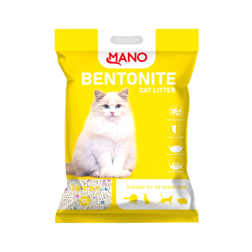 MANO BENTONITE CAT LITTER LEMON 10L/8K.G Default Title - MamasJan Pet Essentials