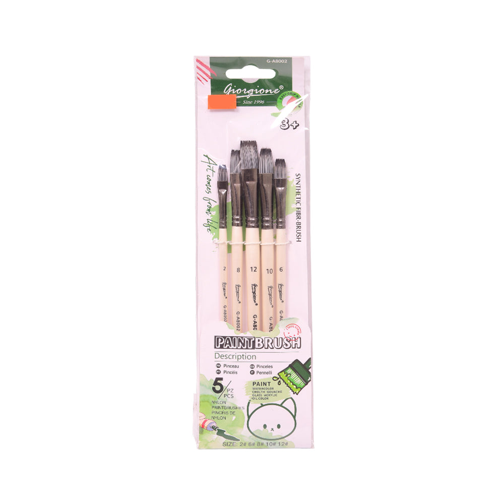 GA8002 ART PAINT FLAT BRUSH 5PCS Default Title - MamasJan Toys