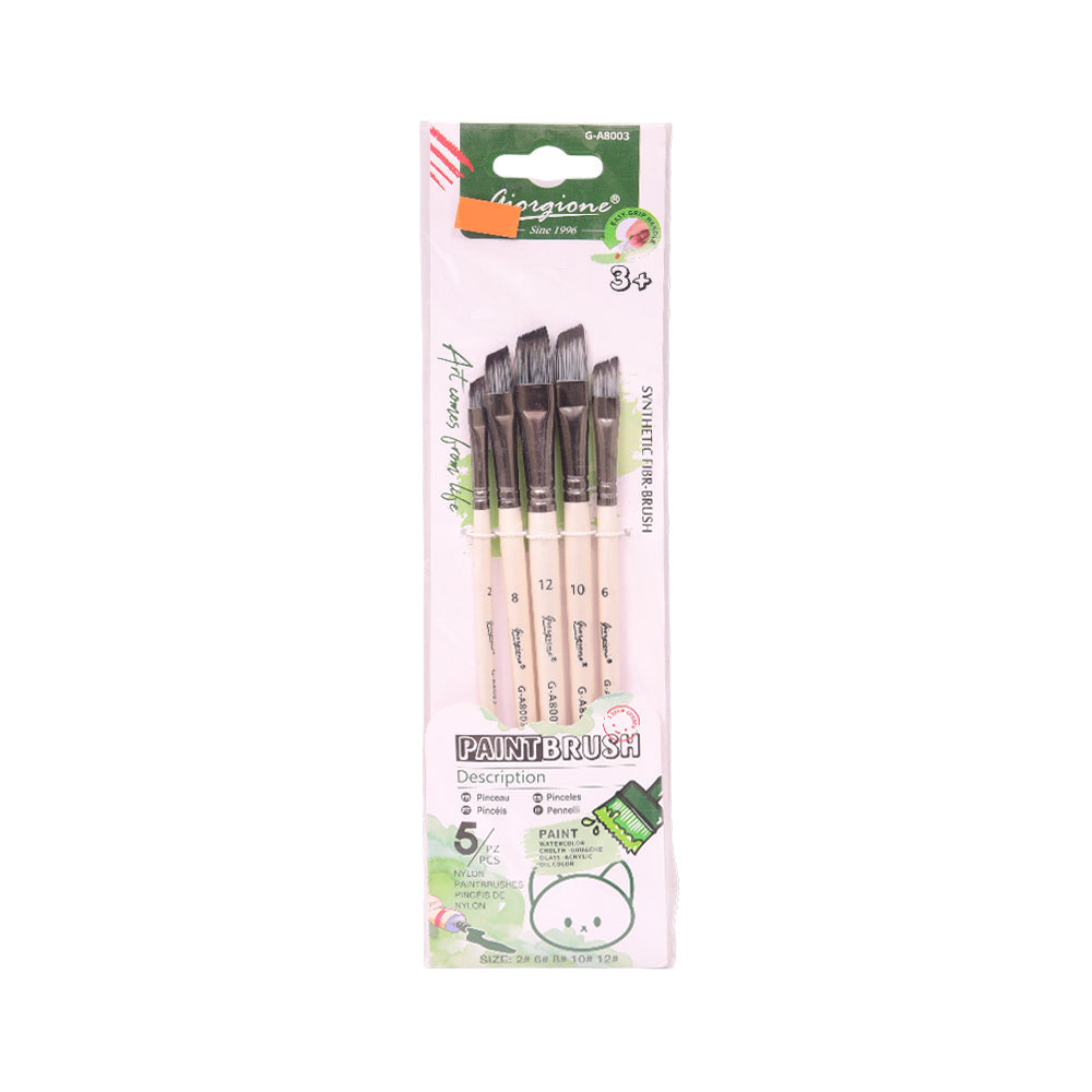 GA8003 ART PAINT FLAT BRUSH 5PCS Default Title - MamasJan Toys