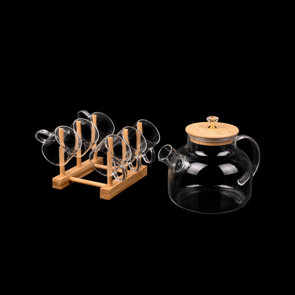 COFFEE SET 9PC BOROSILICATE Q1018-7 Default Title - MamasJan Crockery