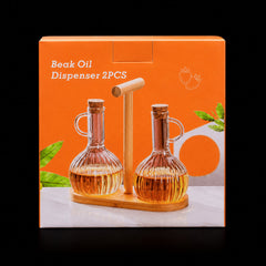 OIL BOTTLE SET 2PC BOROSILICATE Q2252-1 Default Title - MamasJan Crockery