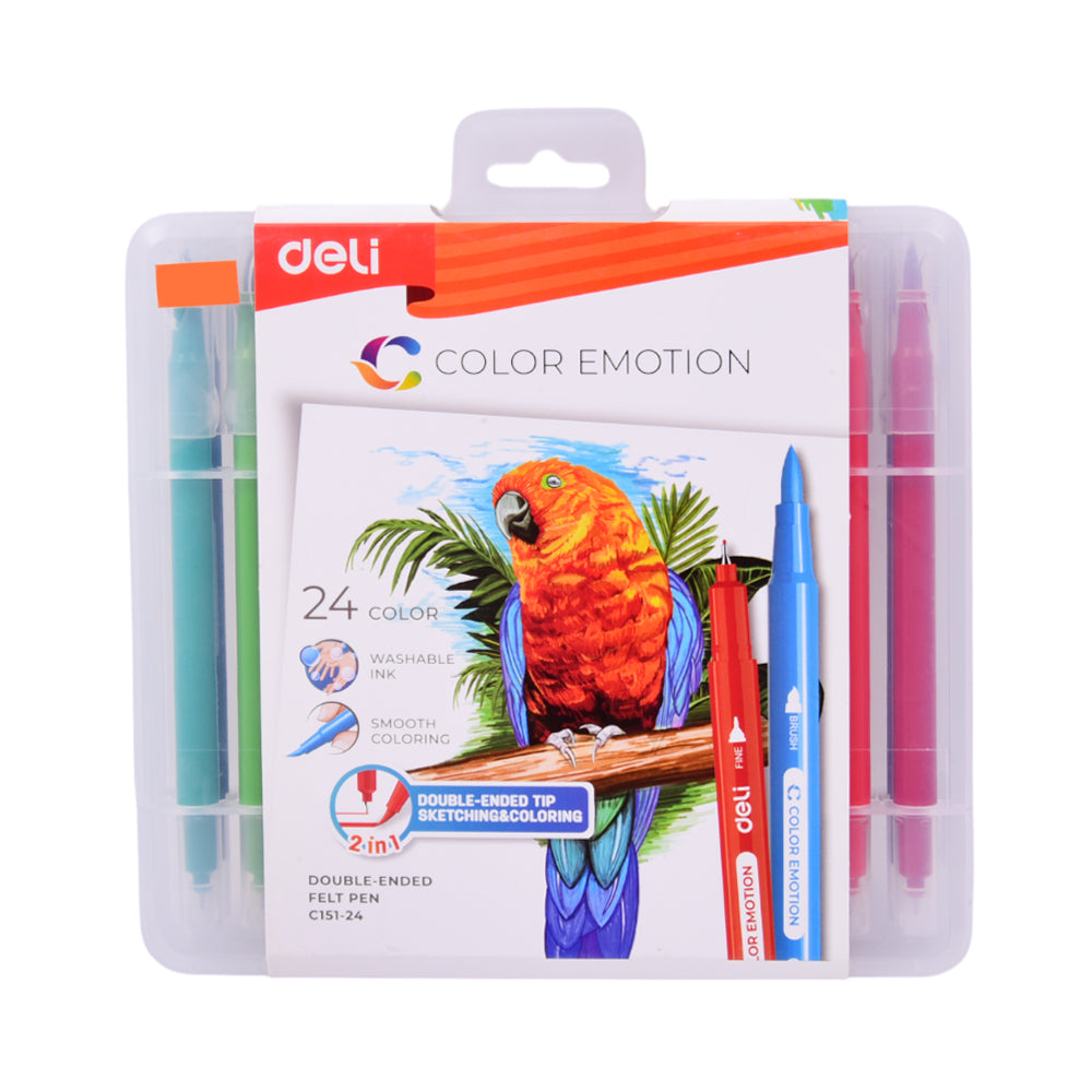 C151-24 DELI FELT PEN 24PCS Default Title - MamasJan Toys