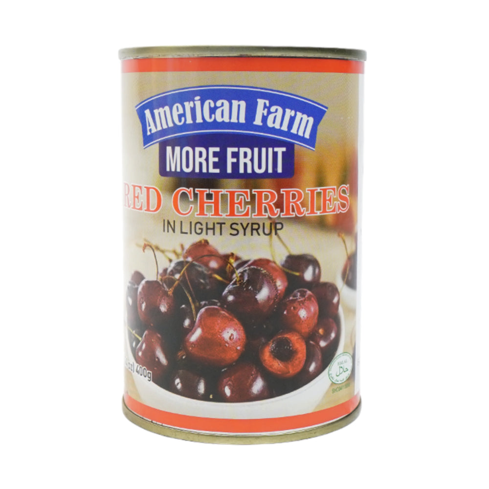 AMERICAN FARM RED CHERRIES IN LIGHT SYRUP 400 GM Default Title - MamasJan Grocery