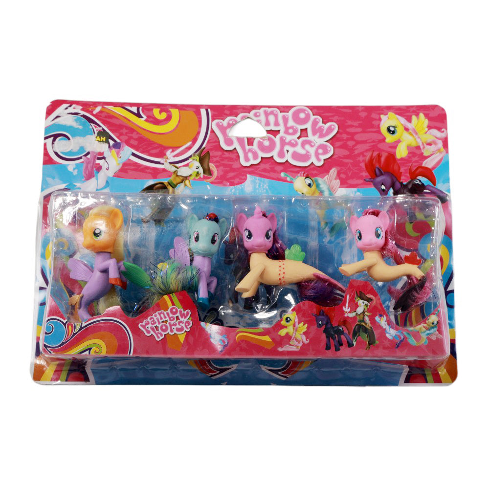 242 RAINBOW HORSE MERMAID 4PC FIGURE SET H.B Default Title - MamasJan Toys