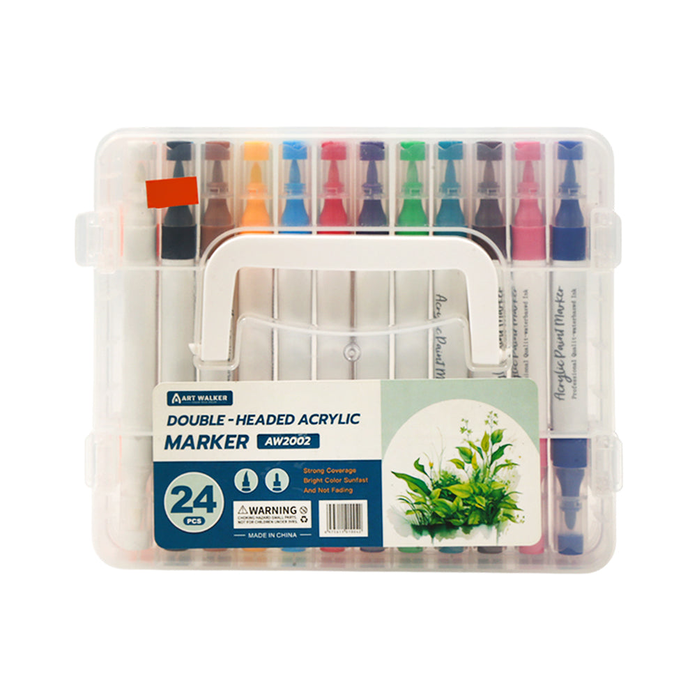 AW2002-24 DOUBLE HEADED ACRYLIC MARKER 24CLR Default Title - MamasJan Toys