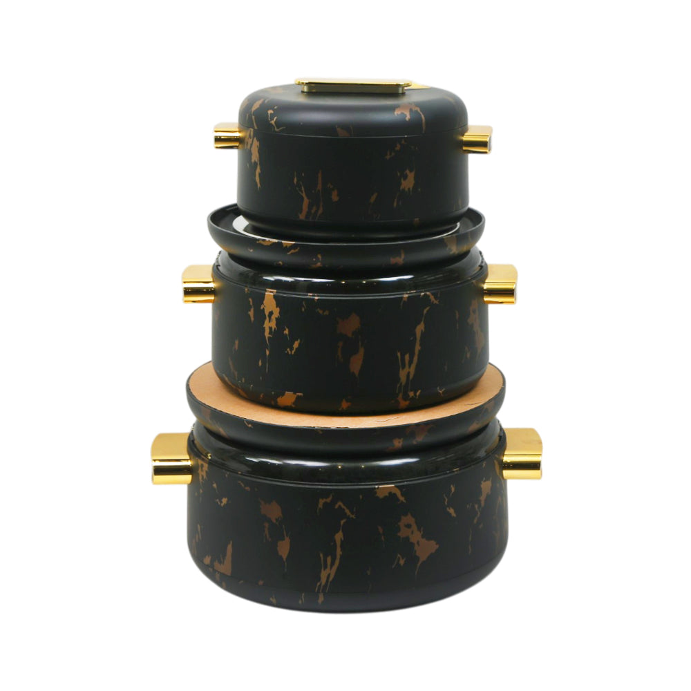 HOT POT SET 3PC FOREVER GOLD EB9135T MARBLE BLACK Default Title - MamasJan Crockery
