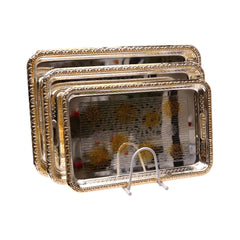 TRAY SET 3PC STEEL JIAMEI IR T1602LMS-SG Default Title - MamasJan Crockery