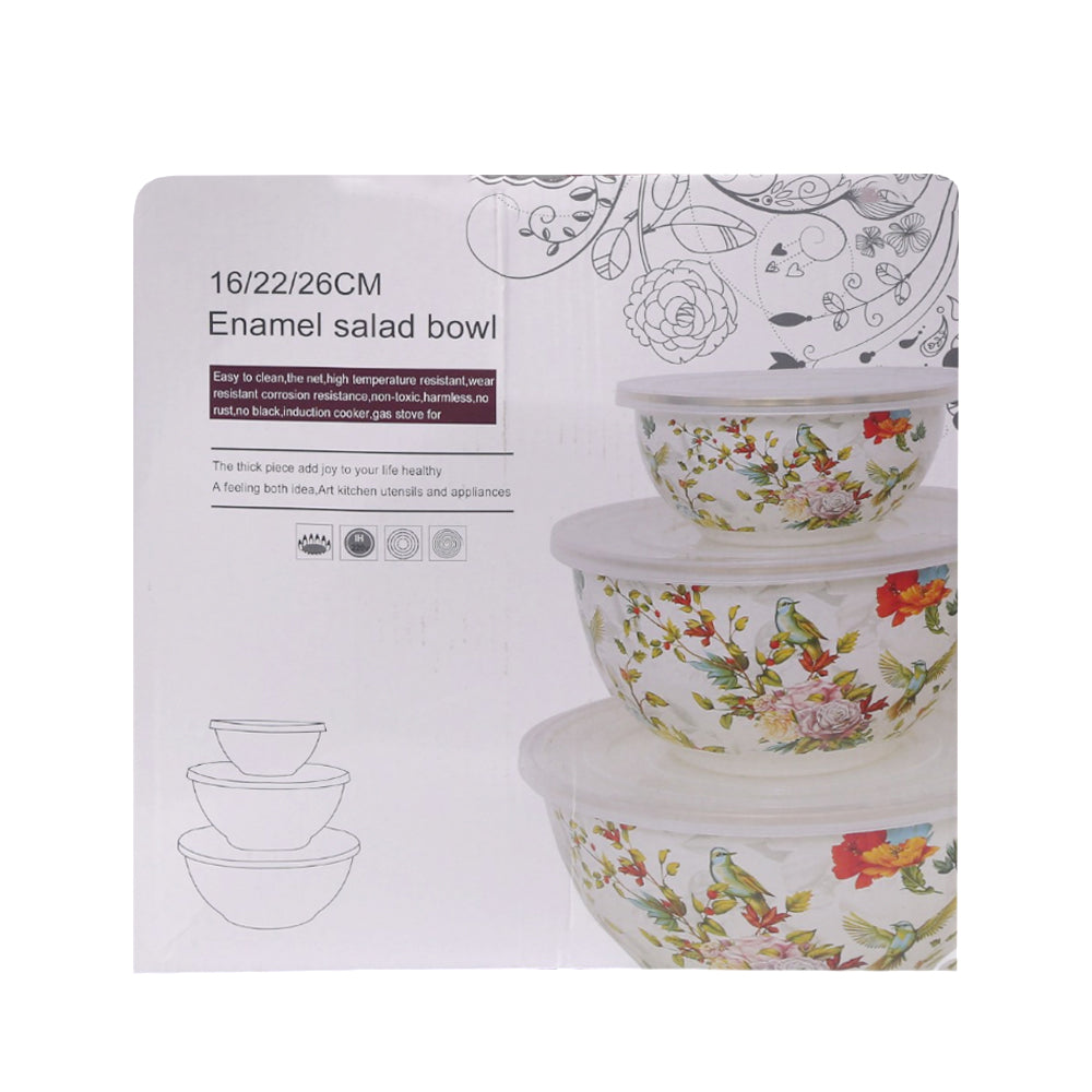 BOWL SET 3PC WITH LID AF-TW3 AE Default Title - MamasJan Crockery