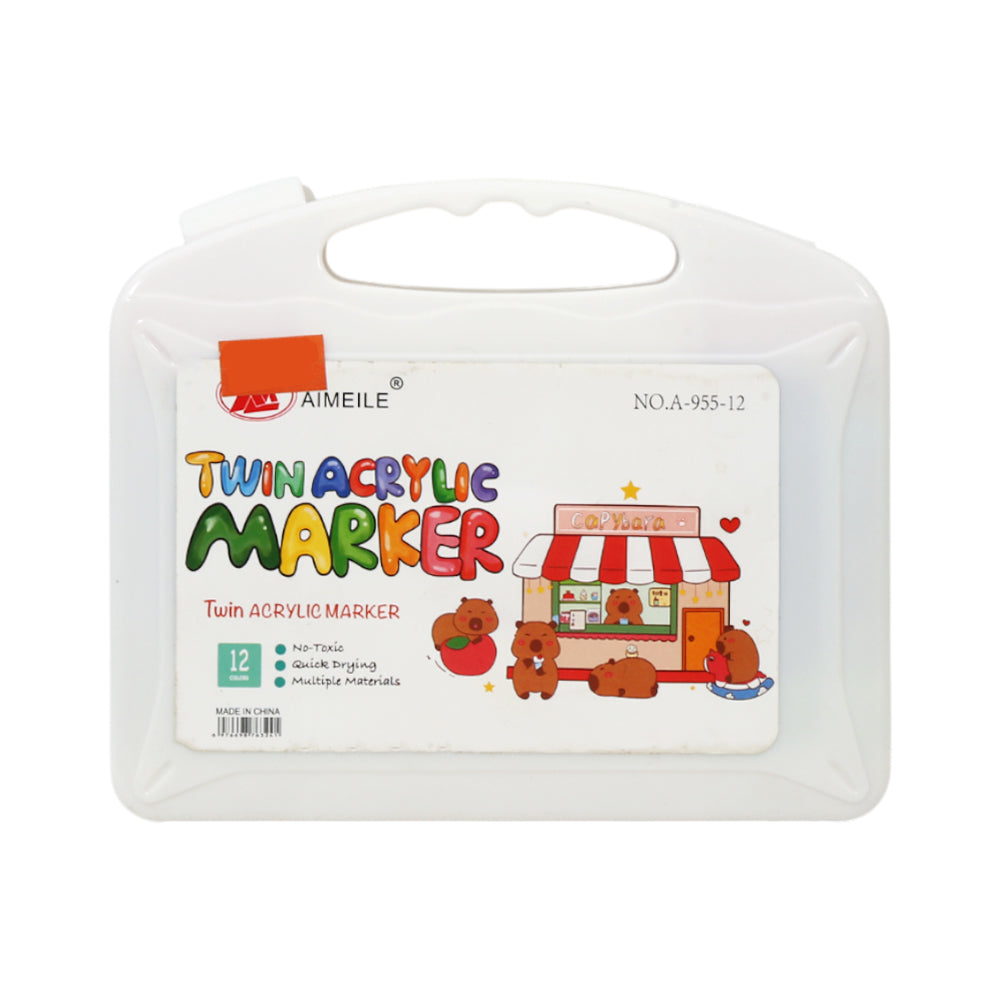 A955-12 TWIN ACRYLIC MARKER 12CLR Default Title - MamasJan Toys