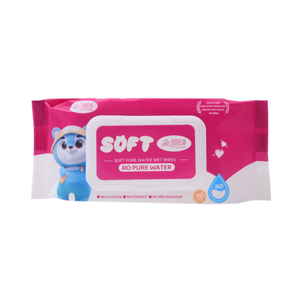 DOMELIA WET WIPES SOFT PURE WATER 60 PC PACK IR DM0000 Default Title - MamasJan Grocery Nonfood