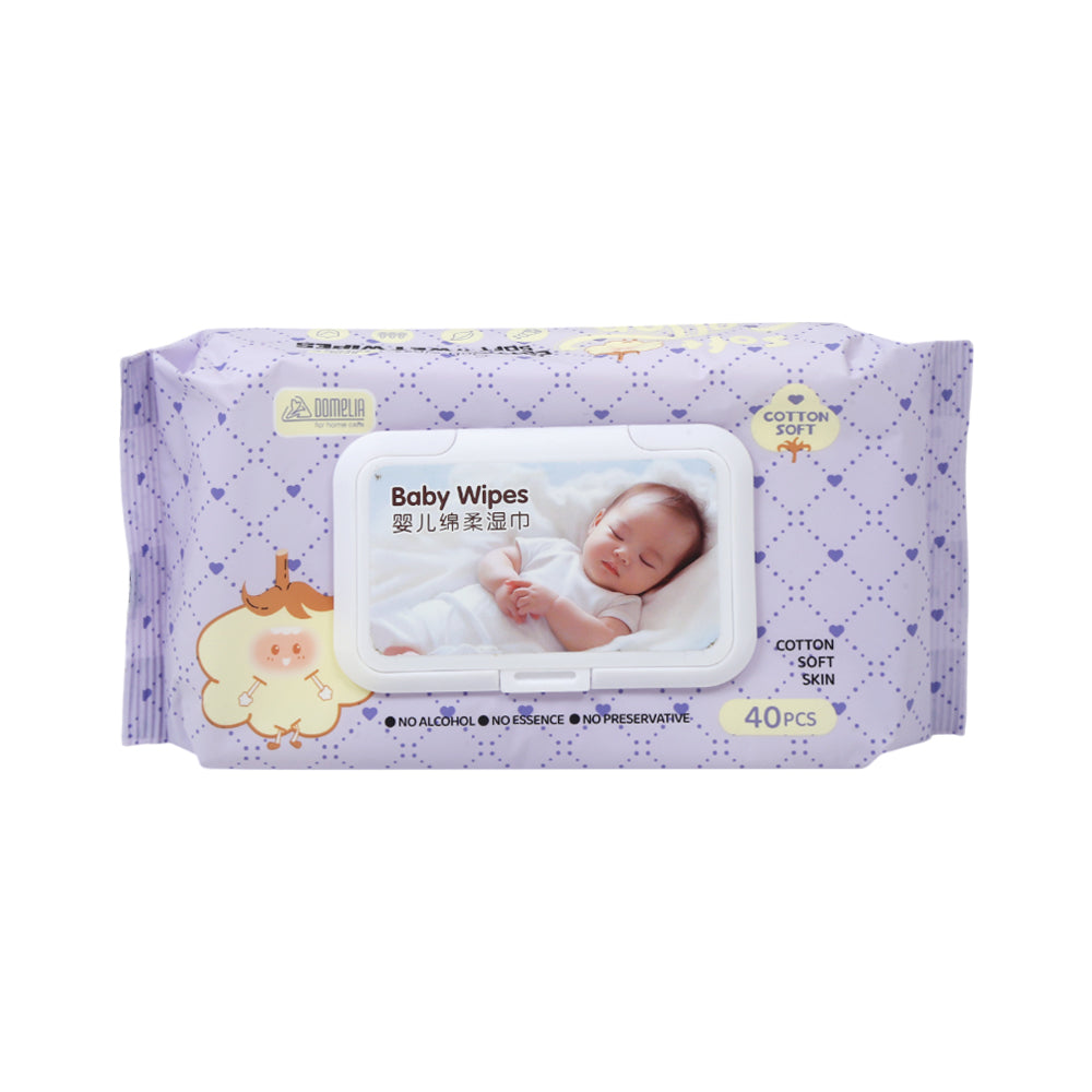 DOMELIA BABY WIPES COTTON SOFT 40 PC PACK IR DM0062 Default Title - MamasJan Grocery Nonfood