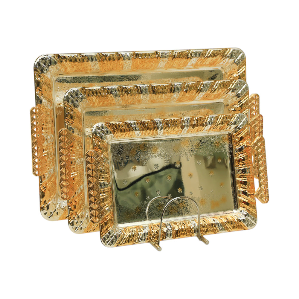 TRAY SET 3PC STEEL OPALINA OP-T1718-3SG Default Title - MamasJan Crockery