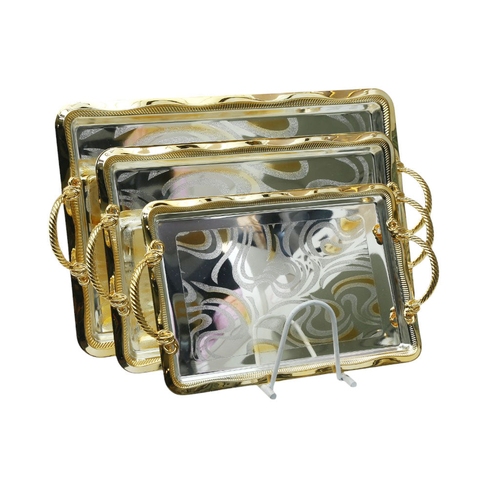 TRAY SET 3PC STEEL OPALINA OP-T1700-3SG Default Title - MamasJan Crockery
