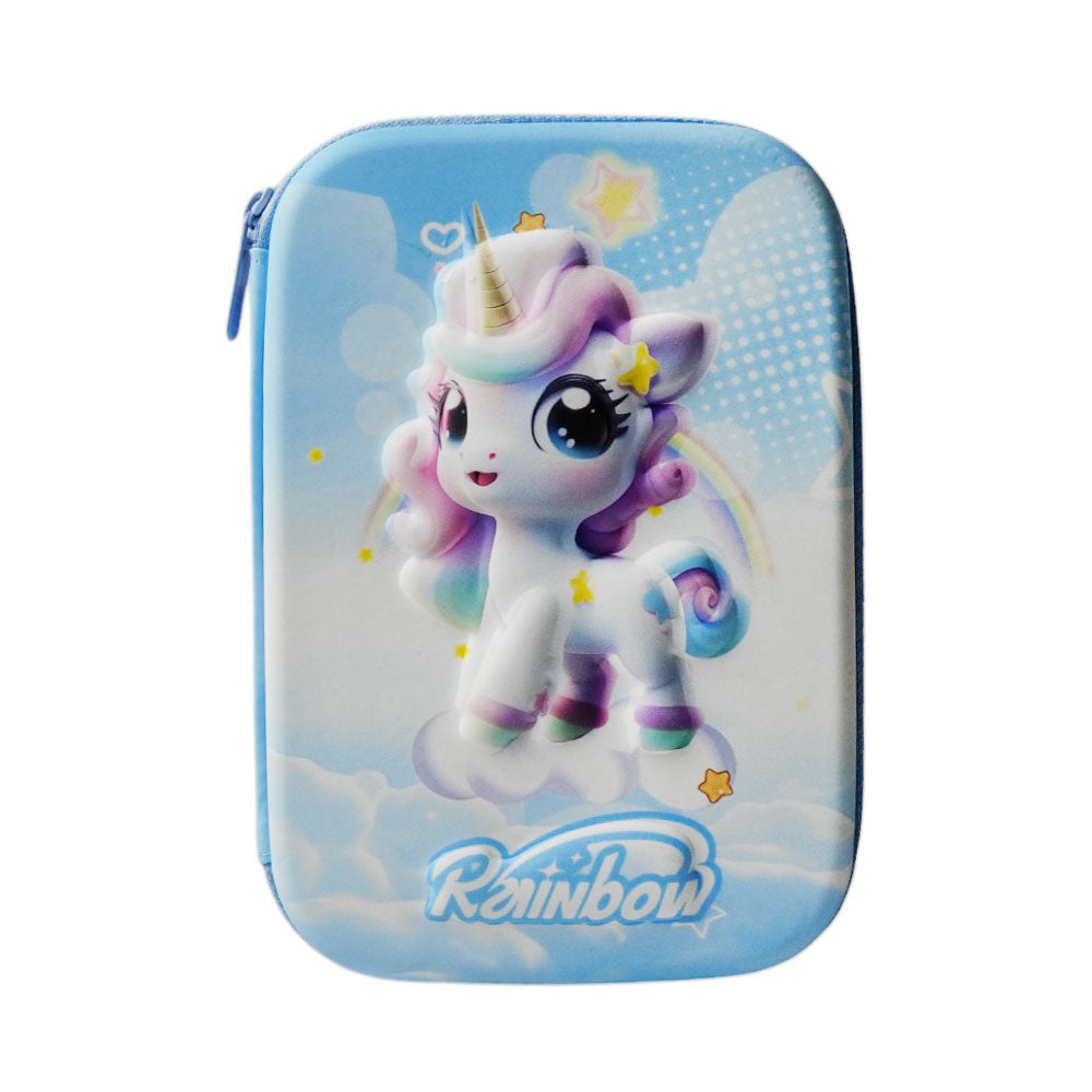 AA15 PENCIL CASE UNICORN RAINBOW EMBOSSED BIG Default Title - MamasJan Toys