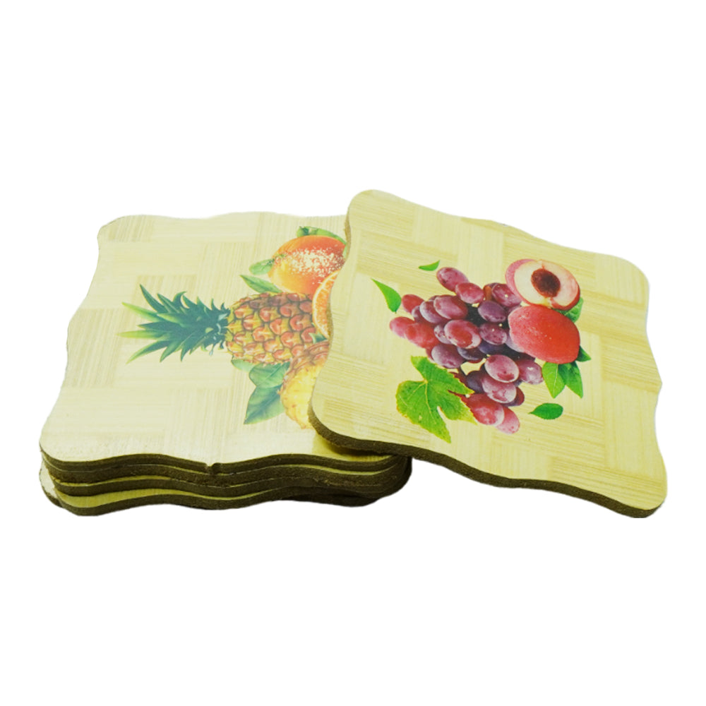 COASTER SET 6PC WOODEN IR B3-4 Default Title - MamasJan Crockery