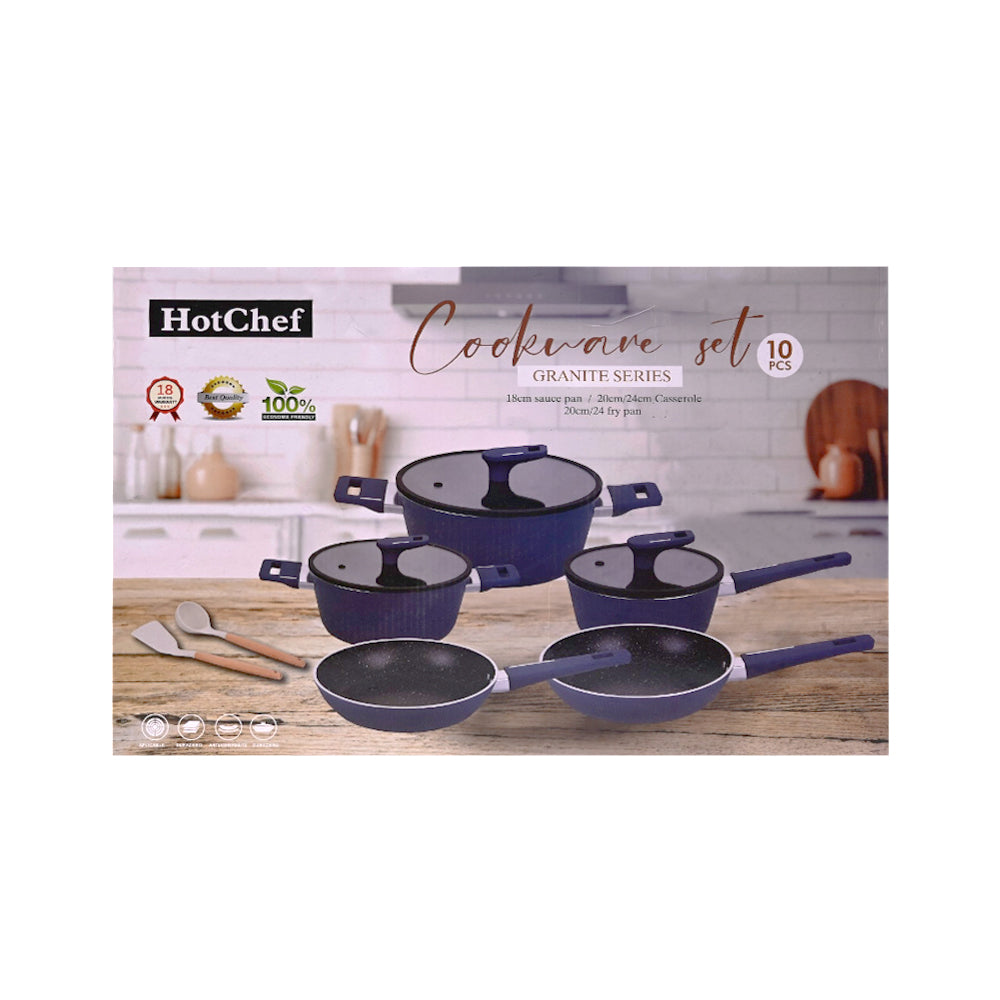 DAGCHI SET 10PC HOT CHEF NON STICK IR 61292/LYG199 Default Title - MamasJan Crockery