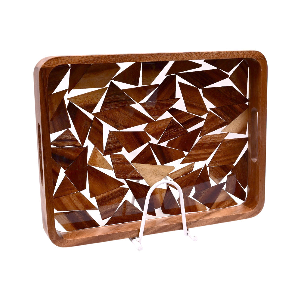TRAY WOODEN IR YH6-37L Default Title - MamasJan Crockery