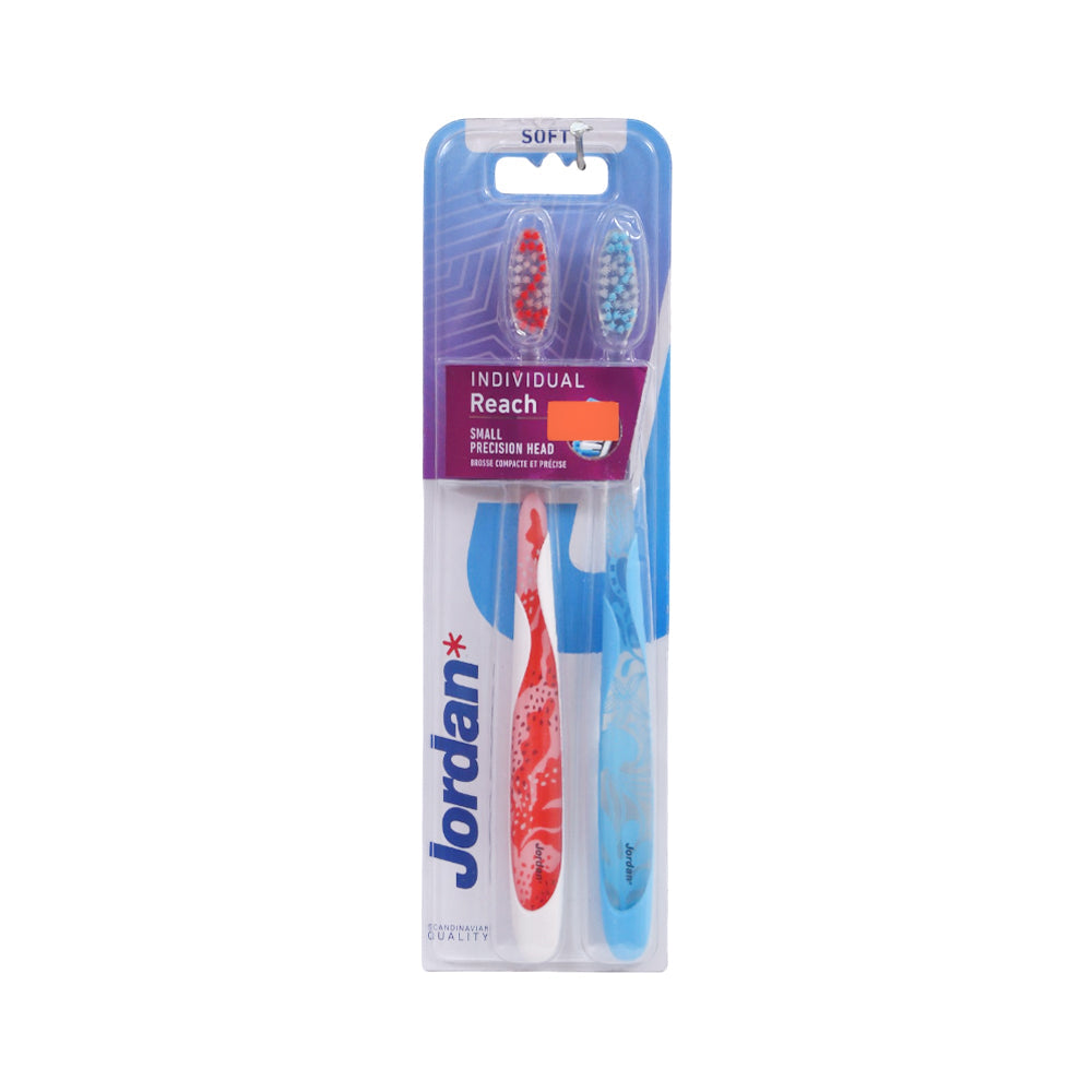 JORDAN INDIVIDUAL REACH SOFT 2 PACK TOOTH BRUSH Default Title - MamasJan Grocery Nonfood