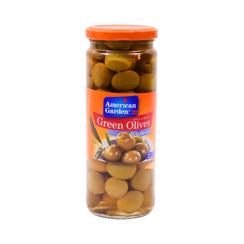 AMERICAN GARDEN GREEN OLIVES WHOLE 450 GM BASIC Default Title - MamasJan GroceryFoods