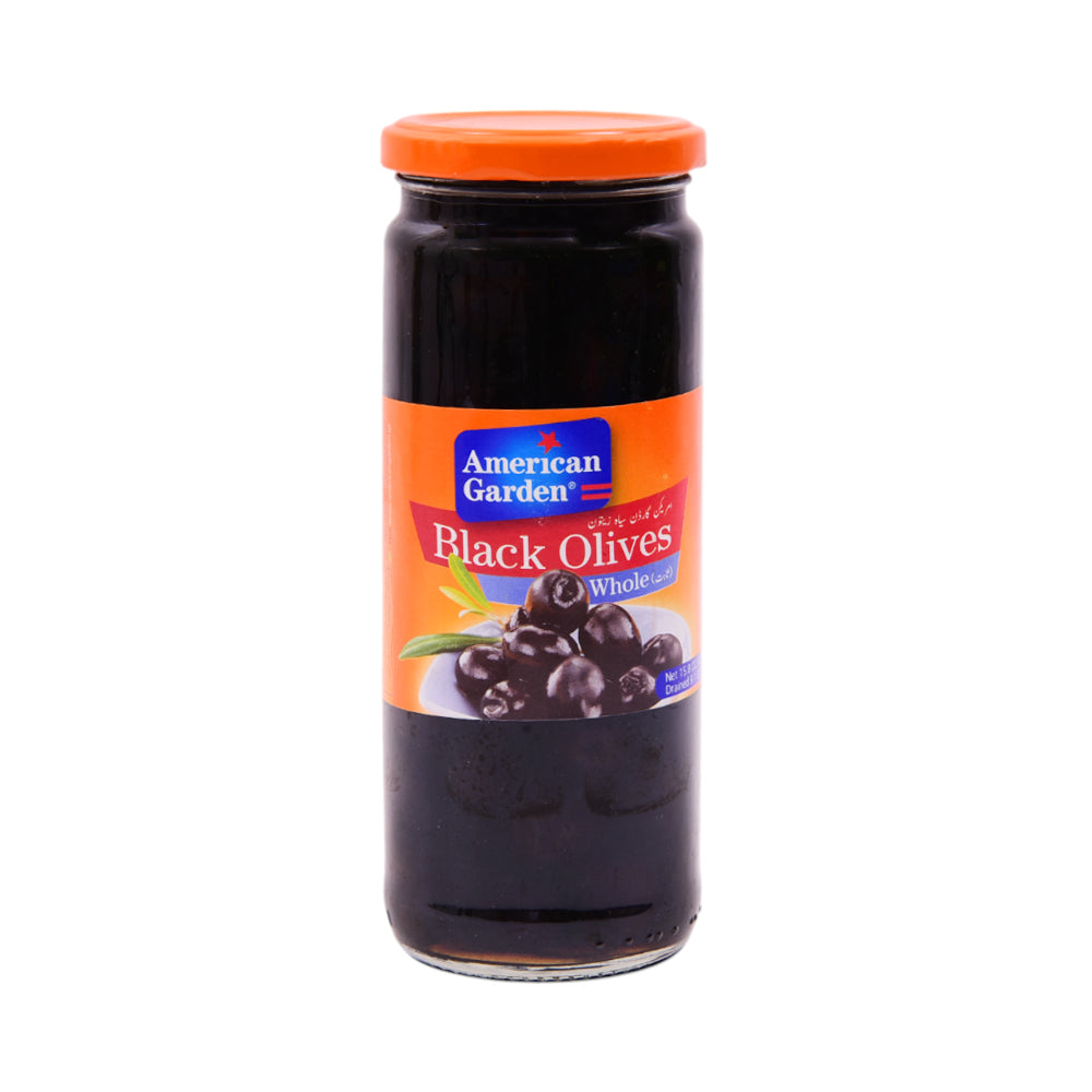 AMERICAN GARDEN BLACK OLIVES WHOLE 450 GM BASIC Default Title - MamasJan GroceryFoods
