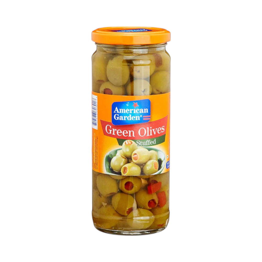 AMERICAN GARDEN GREEN OLIVES STUFFED 450 GM BASIC Default Title - MamasJan GroceryFoods