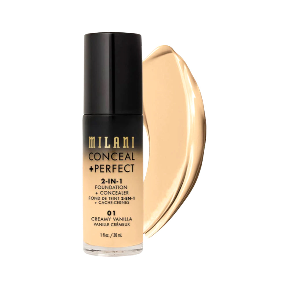 MILANI CONCEALER FOUNDATION 2 IN 1 01 CREAMY VANILLA 30 ML Default Title - MamasJan Makeup