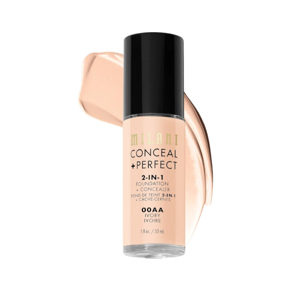 MILANI CONCEALER FOUNDATION 2 IN 1 00A IVORY 30 ML Default Title - MamasJan Makeup