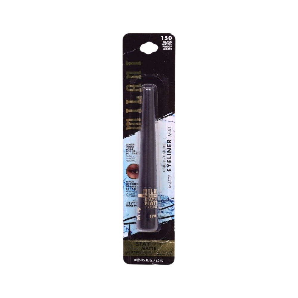 MILANI STAY PUT MATTE LIQUID EYE LINER (150 BLACK WATER PROO Default Title - MamasJan Makeup