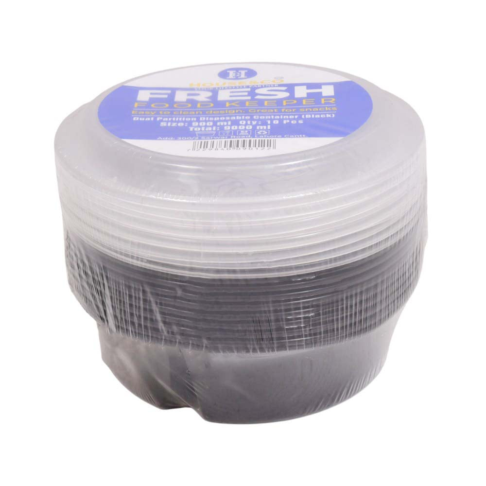 HOUSE & CO. DISP RICE BOWL PARTITION BLACK 900ML Default Title - MamasJan Grocery Nonfood