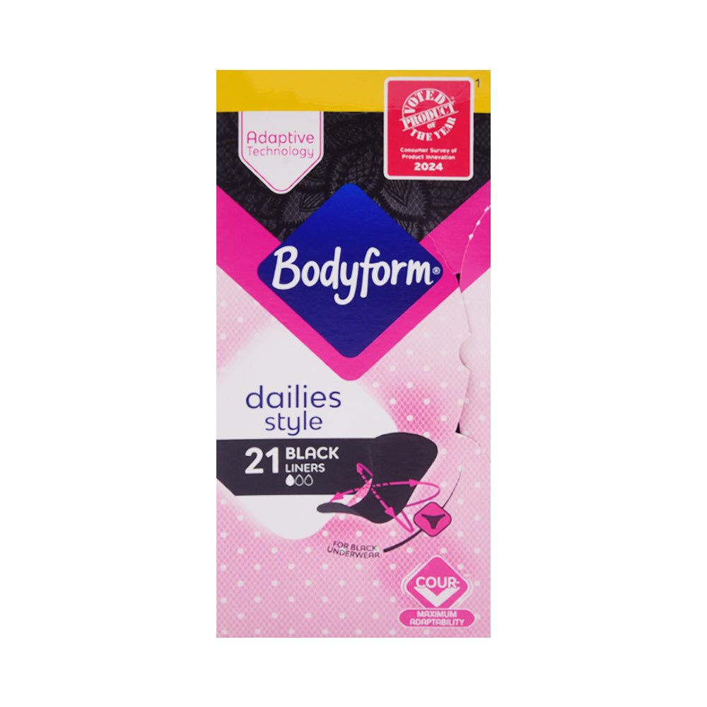 BODYFORM DAILIES STYLE BLACK LINERS 21PC PACK Default Title - MamasJan Non Grocery