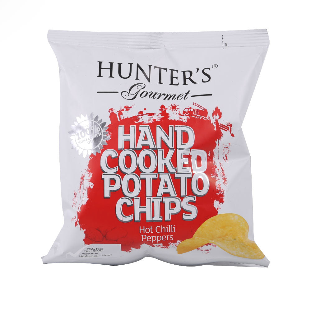 HUNTERS HAND COOKED POTATO CHIPS HOT CHILLI PEPPERS 40 GM Default Title - MamasJan Grocery