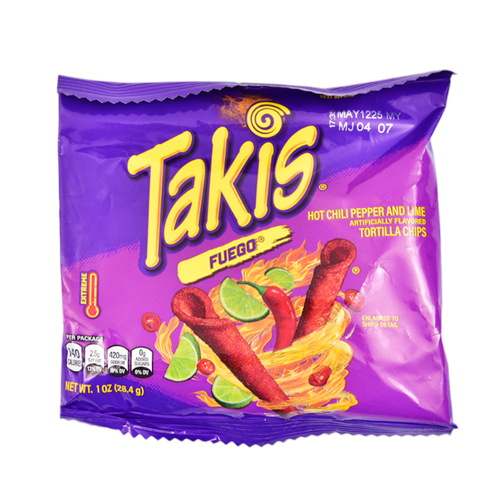 TAKIS TORTILLA CHIPS HOT CHILI PEPPER & LIME 28.4 GM Default Title - MamasJan GroceryFoods