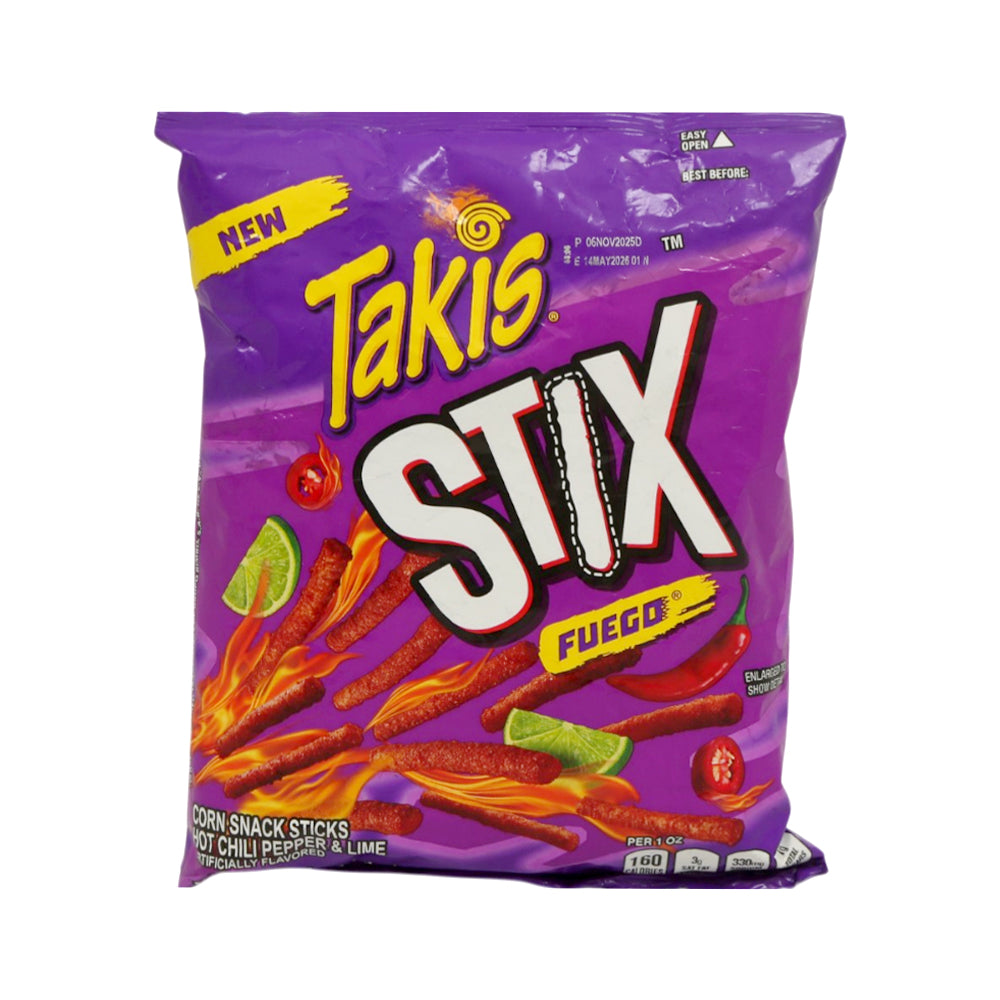 TAKIS CHIPS STIX FUEGO HOT PEPPER CHILI & LIME 113.4 GM Default Title - MamasJan Grocery Food