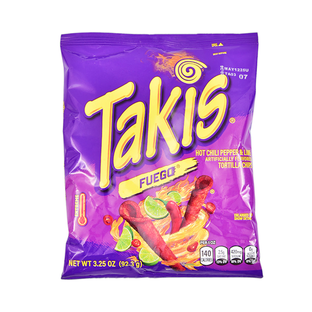 TAKIS TORTILLA CHIPS HOT CHILI PEPPER & LIME 92.3 GM Default Title - MamasJan GroceryFoods