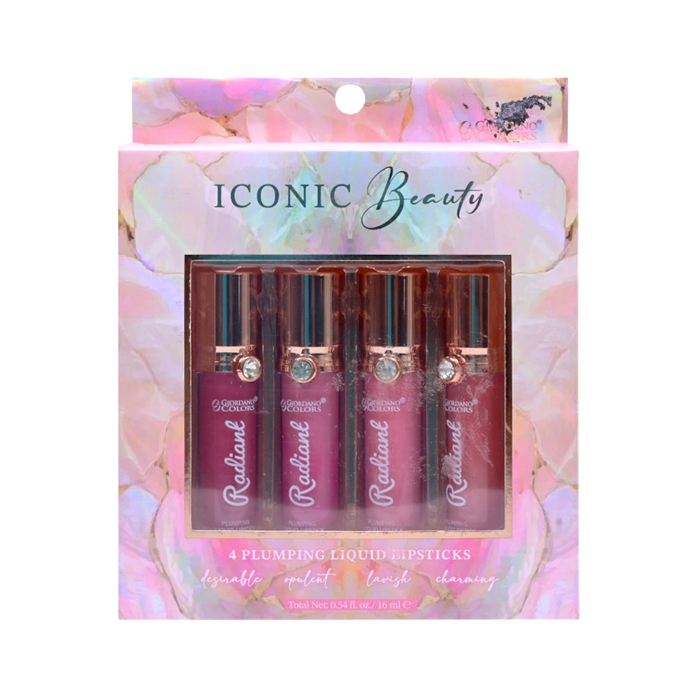 ICONIC BEAUTY 4 PLUMPING LIQUID LIPSTICK SET 16ML NEW Default Title - MamasJan Makeup