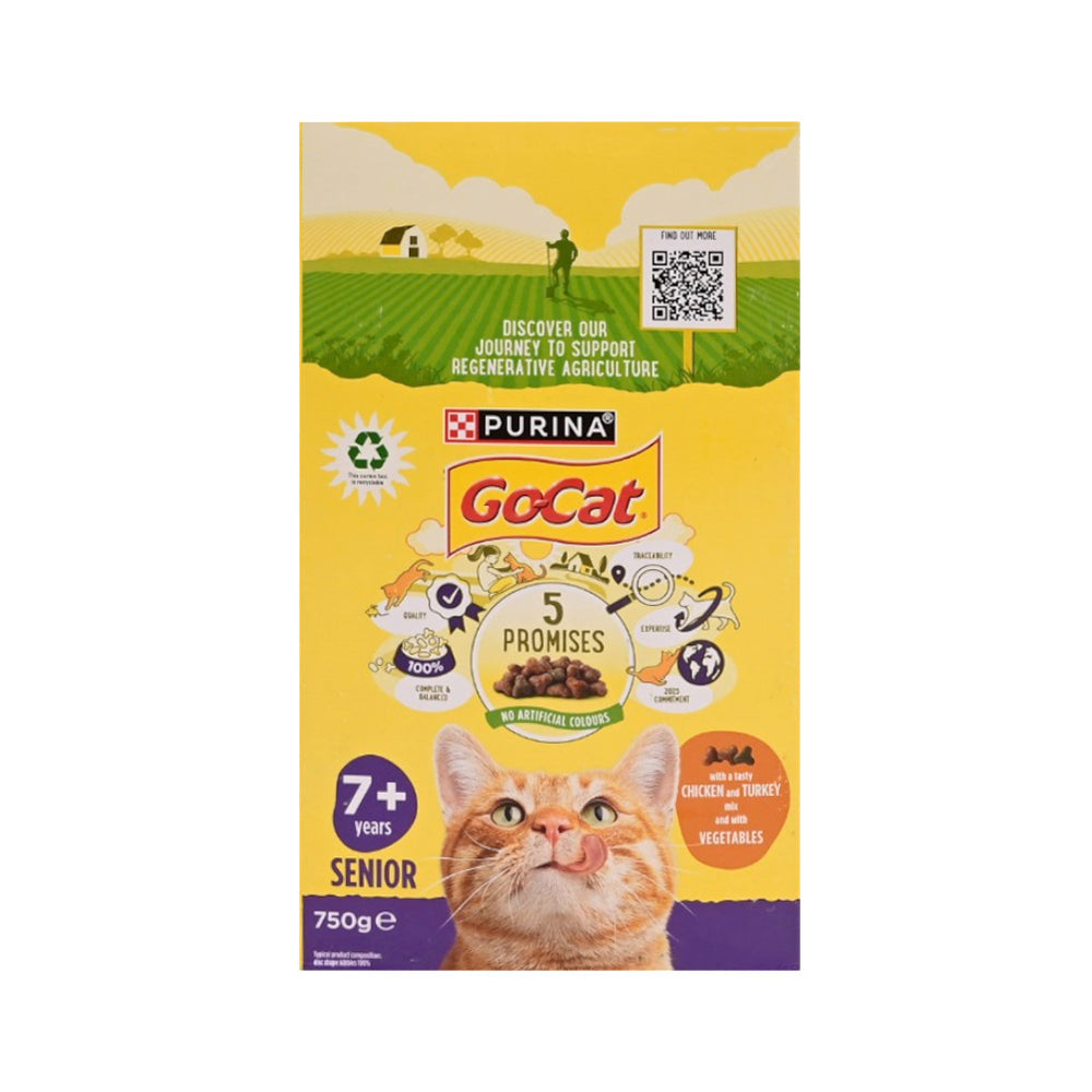 PURINA GO-CAT DRY SENIOR 7+ YEAR 750G Default Title - MamasJan Pet Essentials