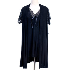 BELLEZA SHORT NIGHTY WITH ROBE 77003 BLACK / FREE - MamasJan Lingerie