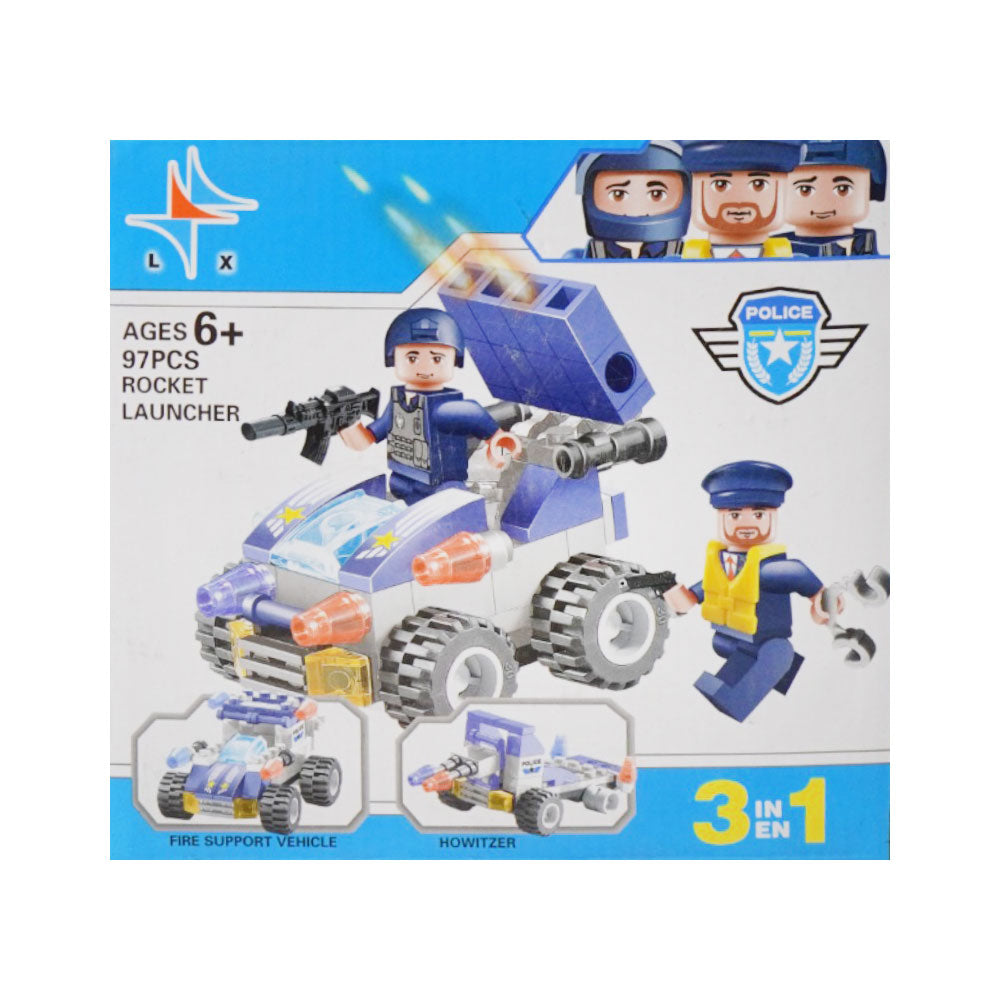 LX-A250 CITY POLICE BLOCKS 3IN1 ASST A.I Default Title - MamasJan Toys