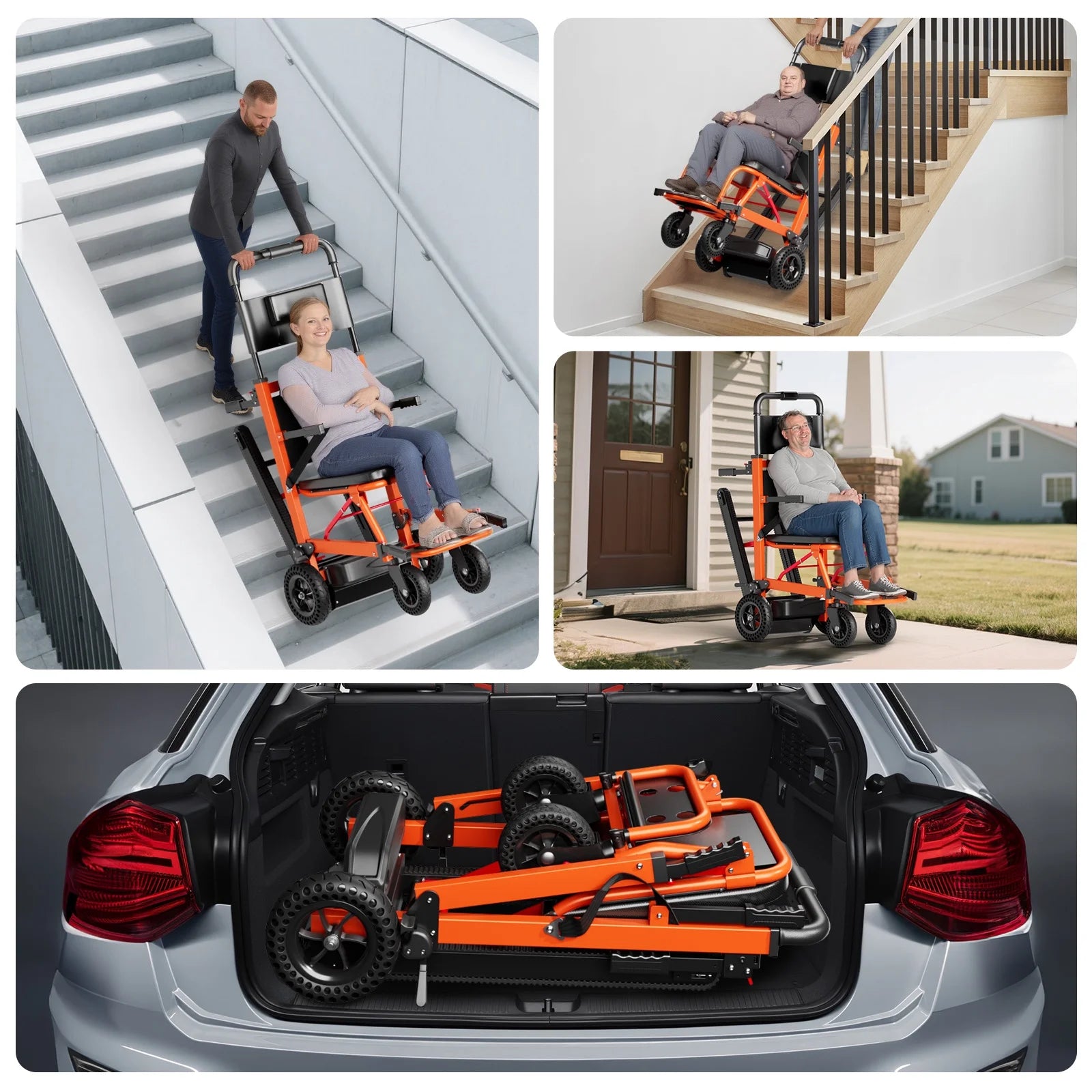 Electric Stair Climbing Chair Up Down Stairs Stair Climbing All Terrain Foldable Wheelchair - The Healthcare Shop Pakistan