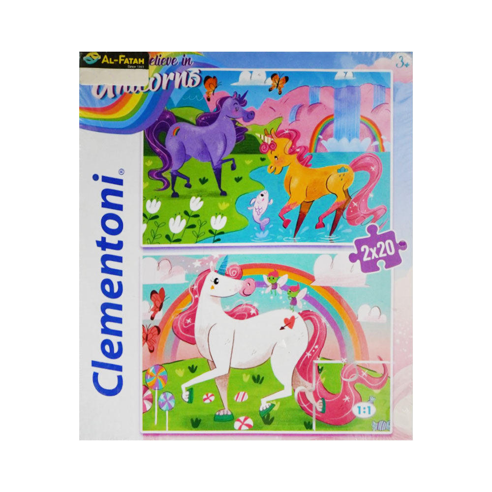 24754 SIMBA CLEMENTONI UNICORNS PUZZLE 2X20 Default Title - MamasJan Toys