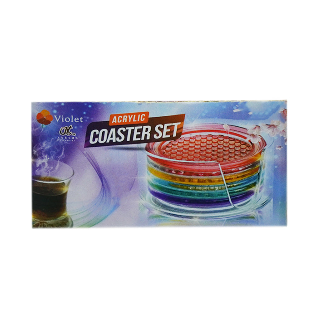 COASTER SET ACRYLIC 7PC TC26 Default Title - MamasJan Crockery