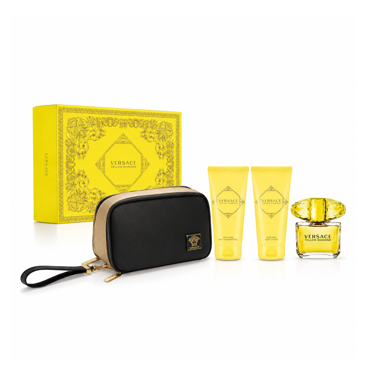 VERSACE YELLOW DIAMOND FOR WOMEN 3PC GIFT SET + BAG Default Title - MamasJan Perfume