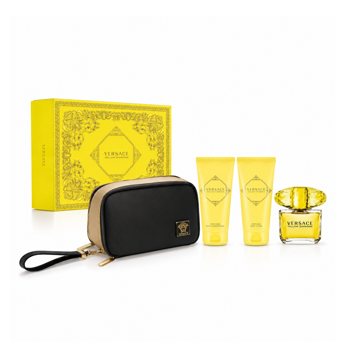 VERSACE YELLOW DIAMOND FOR WOMEN 3PC GIFT SET + BAG Default Title - MamasJan Perfume