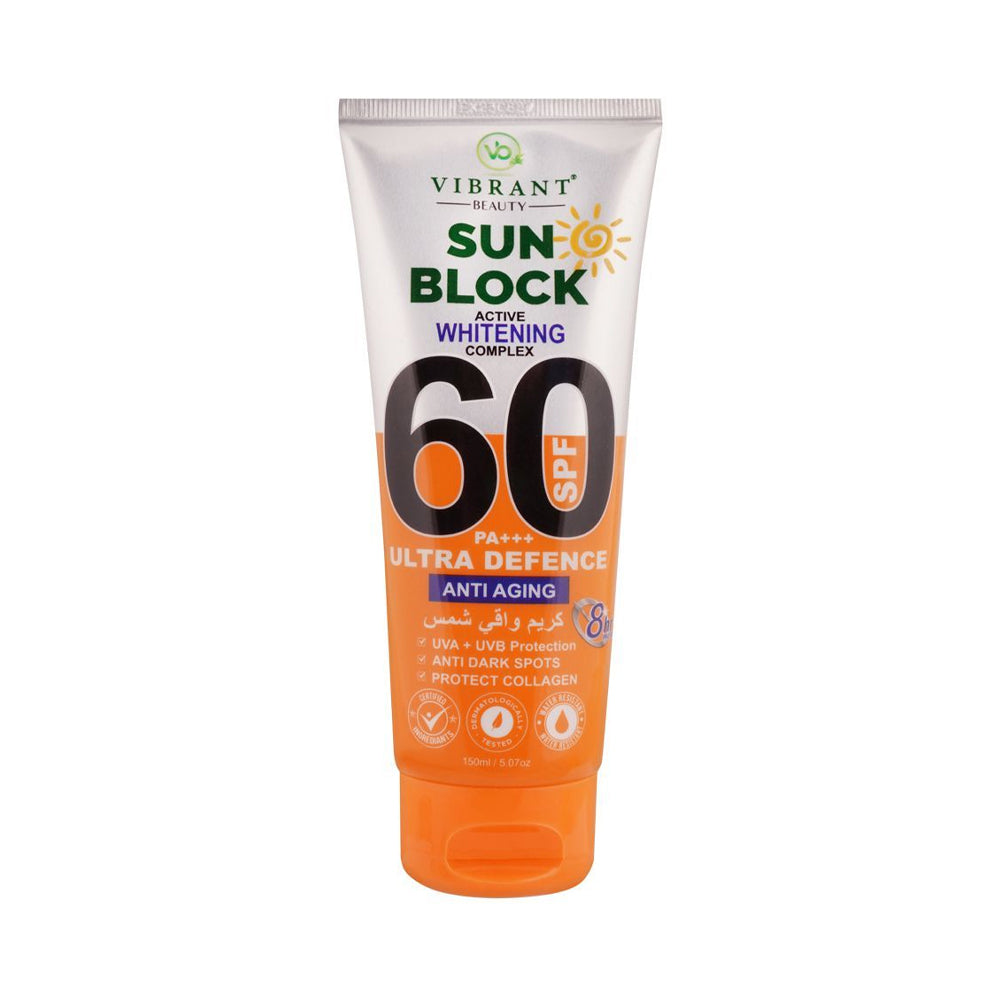 VIBRANT BEAUTY SUN BLOCK ANTI-AGING SPF-60 150ML Default Title - MamasJan skincare