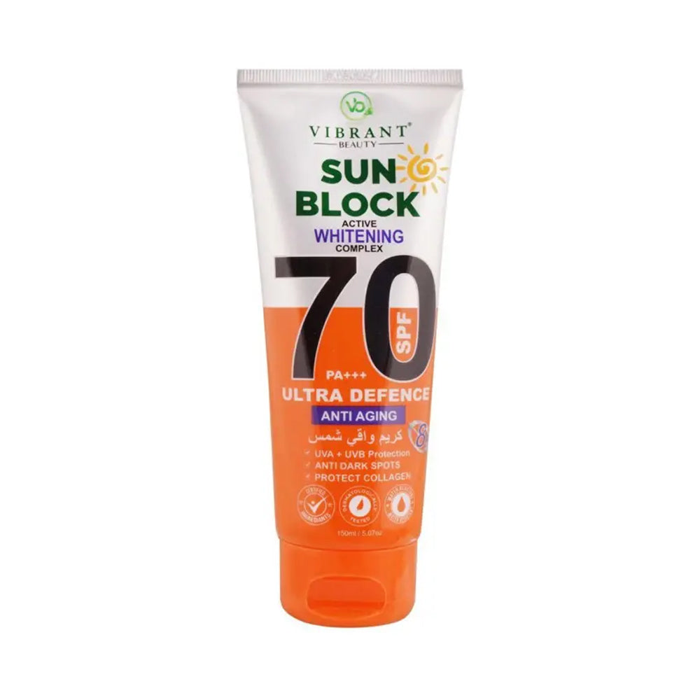VIBRANT BEAUTY SUN BLOCK ANTI-AGING SPF-70 150ML Default Title - MamasJan skincare
