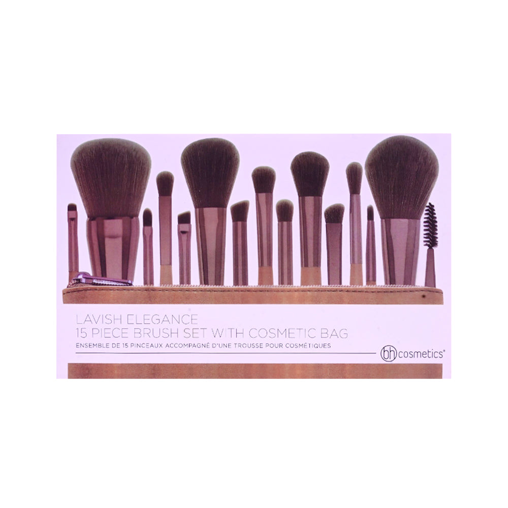 BH COSMETICS 15 PIECE BRUSH SET WITH COSMETICS BAG LA VISH E Default Title - MamasJan Makeup