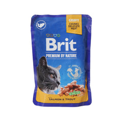 BRIT PREMIUM CAT FOOD SALMON & TROUT GRAVY MEAT 100 GM Default Title - MamasJan Grocery Nonfood