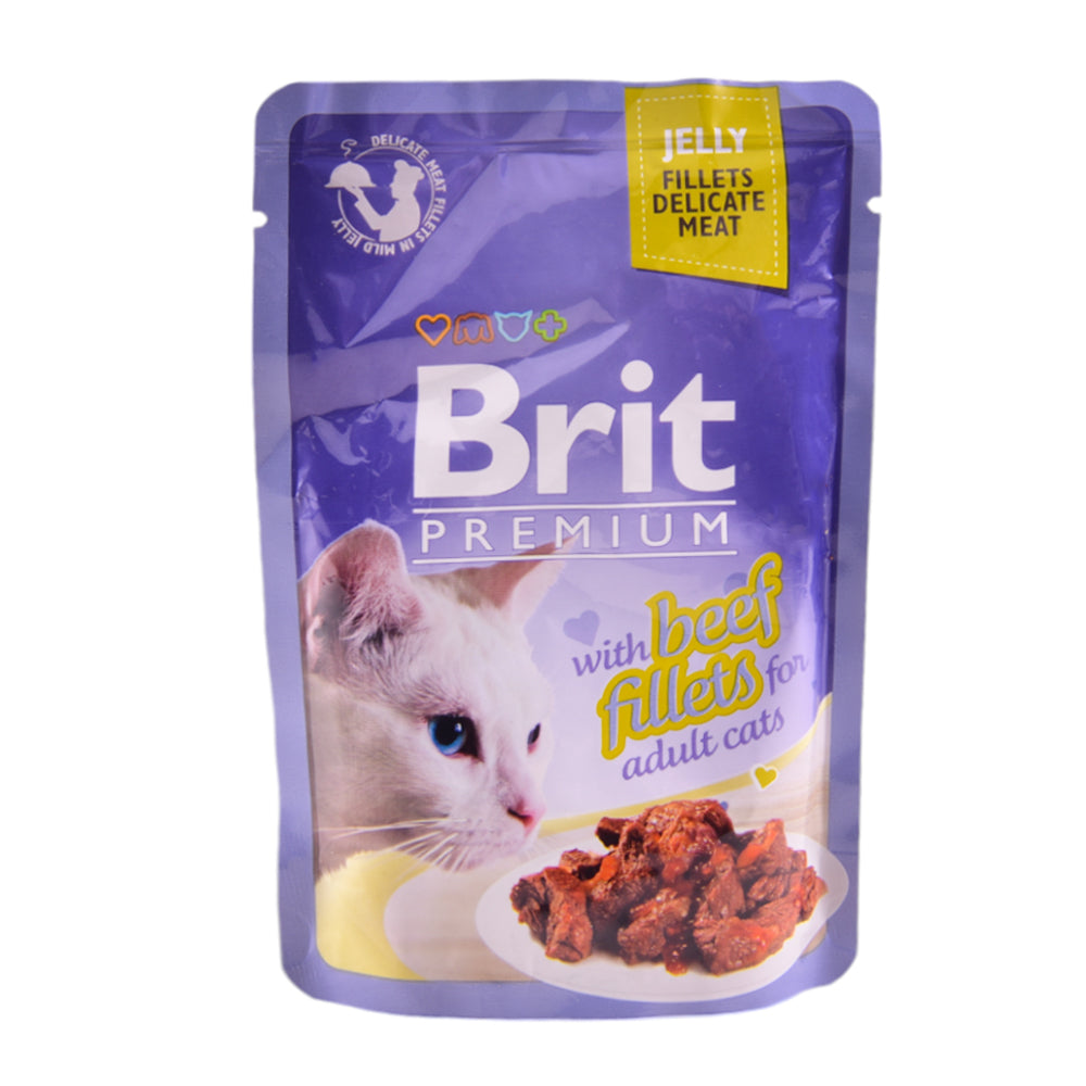 BRIT CARE CAT FOOD PREMIUM JELLY BEEF ADULT 85 GM Default Title - MamasJan Grocery Nonfood