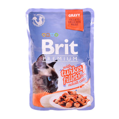 BRIT CAT FOOD PREMIUM GRAVY TURKEY FILLETS ADULT 85 GM Default Title - MamasJan Grocery Nonfood